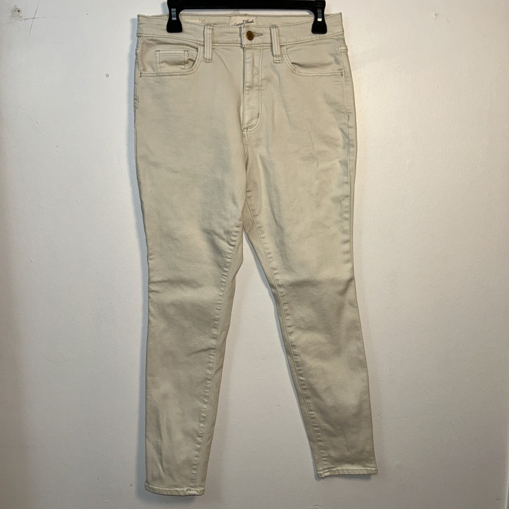 Universal Thread 90s Slim Jeans Women 8R Ivory‎ Pockets Stretch Light 6319